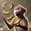 Monkey juggling bananas