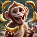 Monkey juggling bananas
