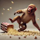 Monkey clumsy with popcorn