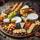 Tasty food and wine platter