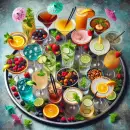 Colorful drinks platter