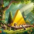 Yellow triangle in nature