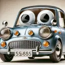 Cute car with googly eyes
