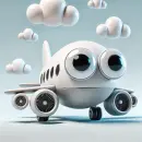Airplane with googly eyes