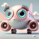 Lady airplane with googly eyes