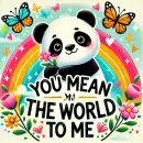 Panda saying you mean the world to me