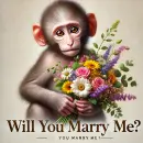 Monkey asking will you marry me