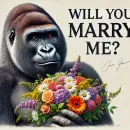 Gorilla asking will you marry me