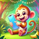 Monkey on a phone