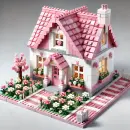 Pink and white lego house