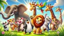 Friendly animals waving at you wallpaper