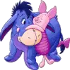 Piglet and Eeyore hugging