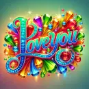 Colorful crystals saying I love you