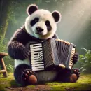 Panda with an accordeon