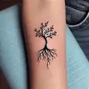 Minimalist tree tattoo on arm