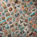 Colorful assortment of stamps