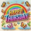 Happy Thursday with rainbows and butterflies