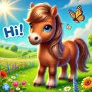 Cheerful pony saying HI!