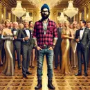 Hipster at the wrong party
