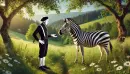 Mime and zebra looking at each other in admiration