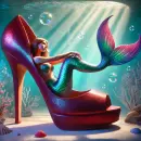 Mermaid in a big high heel