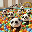 Ball pit with panda kids
