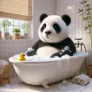 Panda in the bathtub