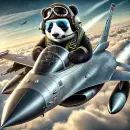 Panda flying a fighter jet