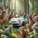 Animals dicsovering a car