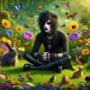 In a friendly nature scene