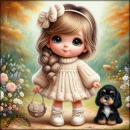 Little girl and her dog