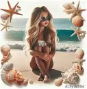 Girl sitting on the Beach