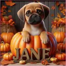 Puggle in a pumpkin - Jane 