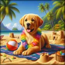 Cute Lab on the beach