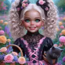 Sweet Girl with Rose