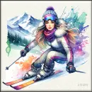 Girl skiing