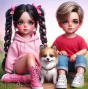 two cute children