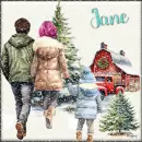 Family in the snow 