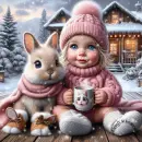 Little girl & her bunny