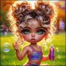 Girl blowing bubbles 