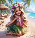 Cute Little Hula Girl