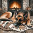 Shepherd sleeping by the fire