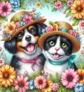 A Cute Dog and a Cat