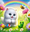 Cute Cat in Springtime