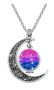 Bisexual celestial moon necklace