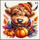 Autumn Cow Stamp