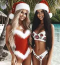 Two Woman /Christmas on the Beach