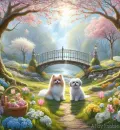 two cute dogs/Springtime