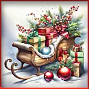 Christmas sleigh stamp