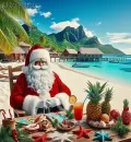 Santa on the Beach /Christmas in the Sun.